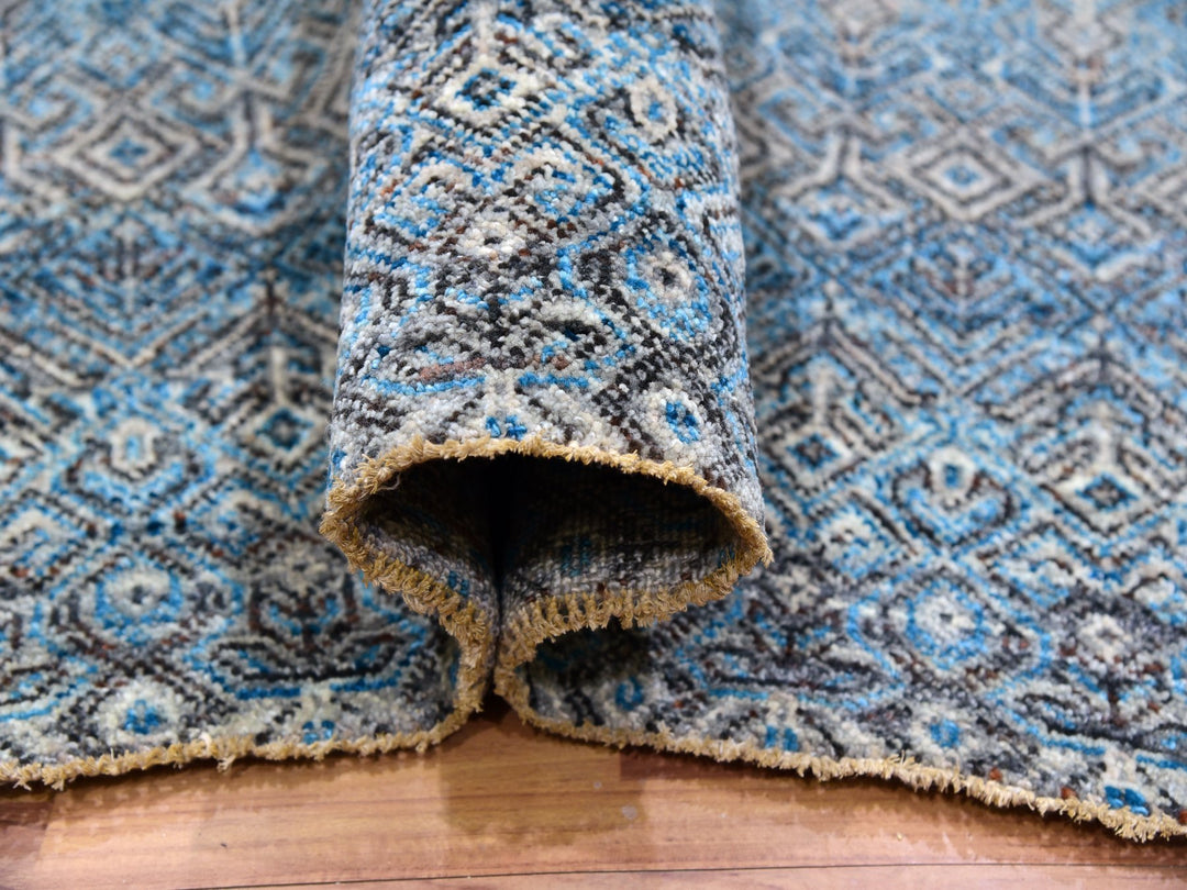 12'0" x 12'0" New Hand Knotted Blue Wool Square Oriental Rug - MOA10279770