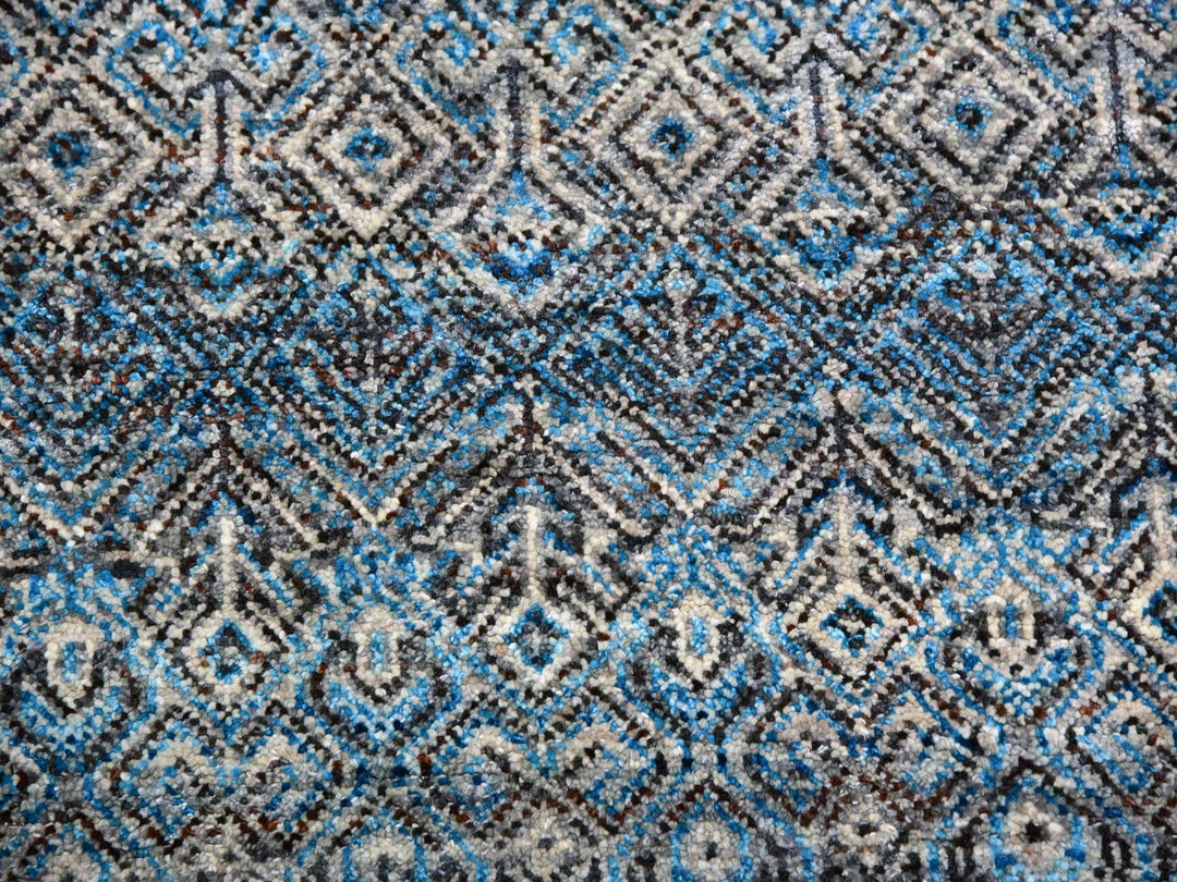 12'0" x 12'0" New Hand Knotted Blue Wool Square Oriental Rug - MOA10279770
