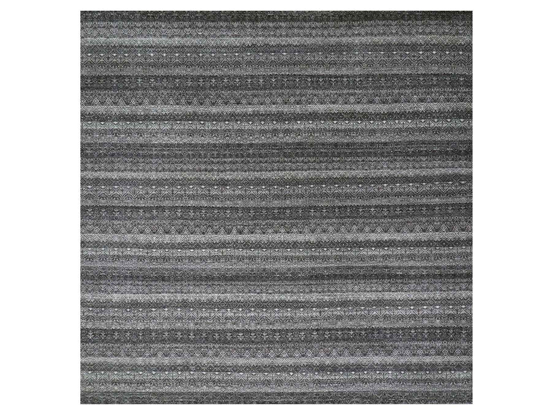 12'0" x 11'11" New Hand Knotted Grey Wool Square Oriental Rug - MOA10279772