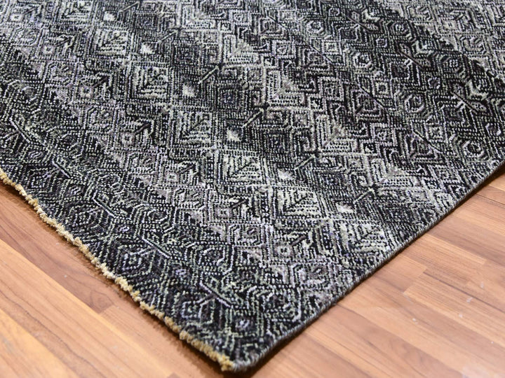 12'0" x 11'11" New Hand Knotted Grey Wool Square Oriental Rug - MOA10279772