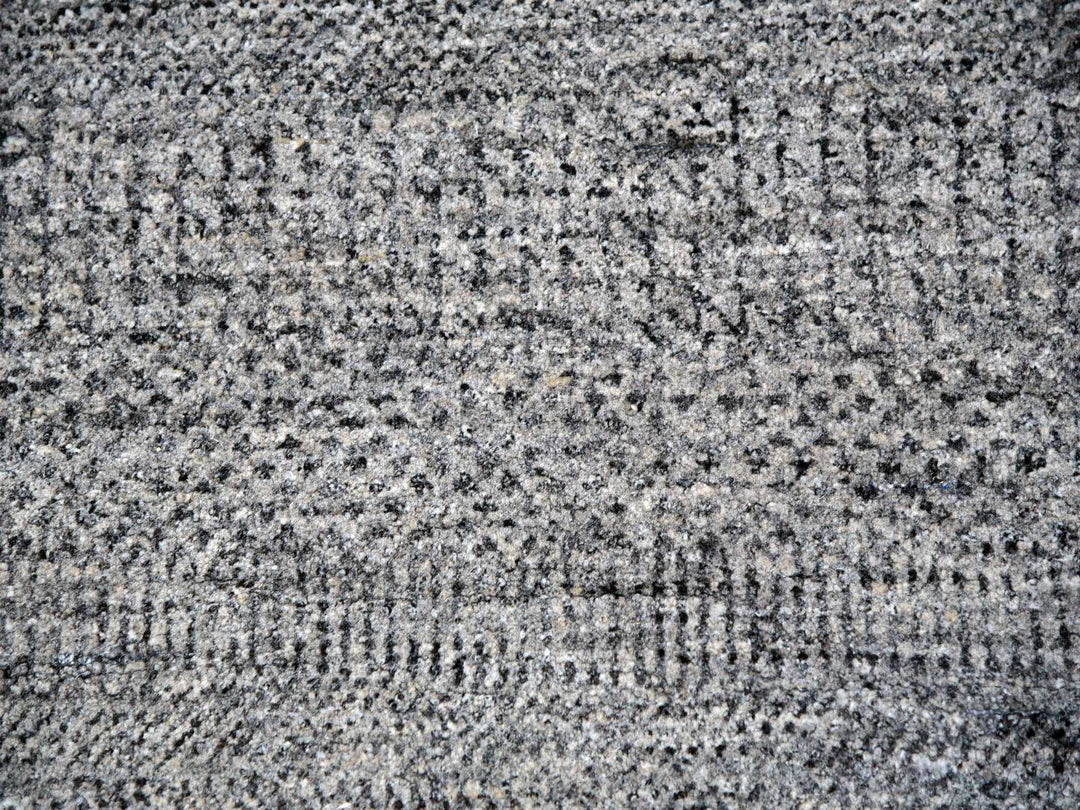 11'11" x 12'0" New Hand Knotted Grey Wool Round Oriental Rug - MOA10279774