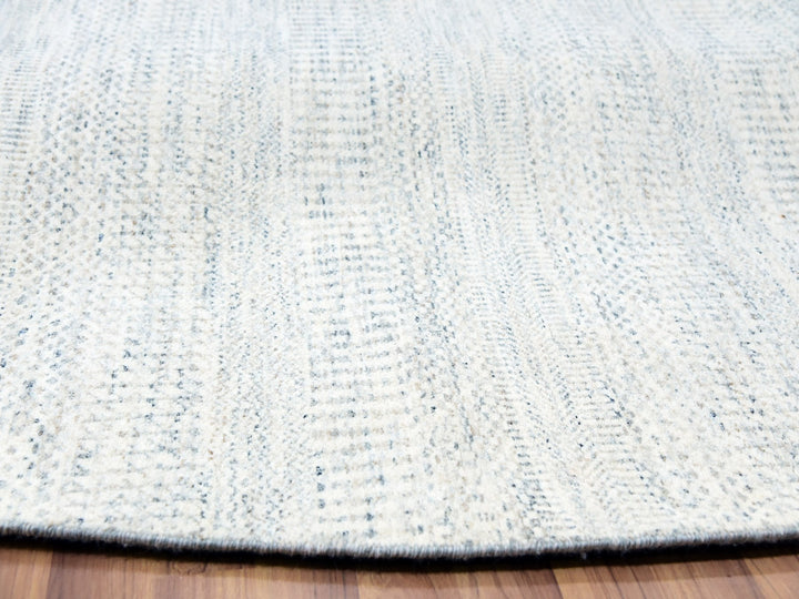 11'10" x 11'10" New Hand Knotted Grey Wool Round Oriental Rug - MOA10279776