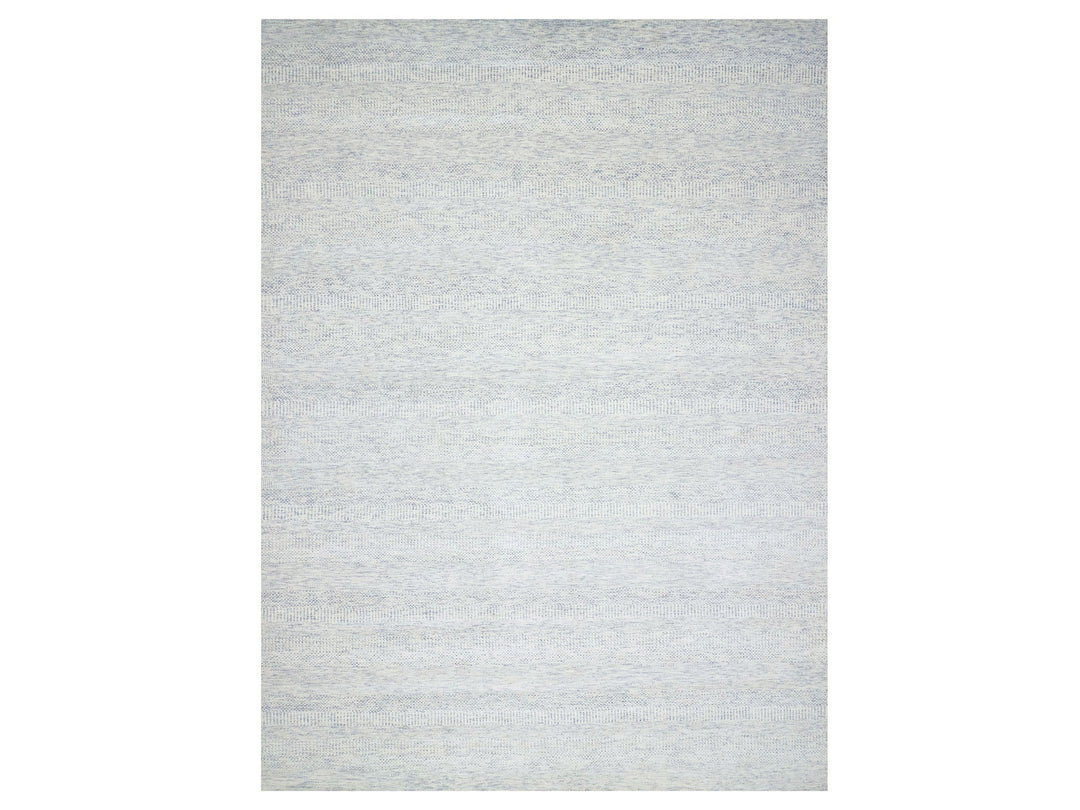 10'1" x 14'0" New Hand Knotted Grey Wool Rectangle Oriental Rug - MOA10279781
