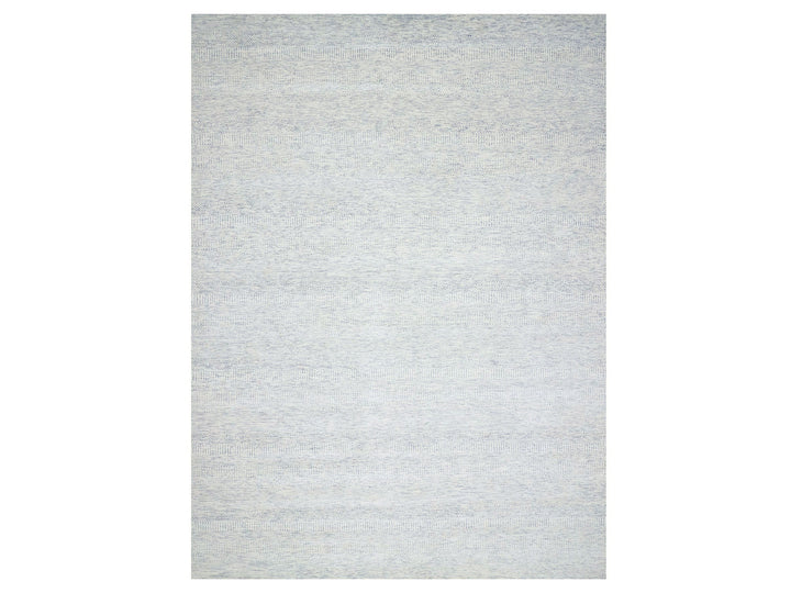 10'1" x 14'0" New Hand Knotted Grey Wool Rectangle Oriental Rug - MOA10279781