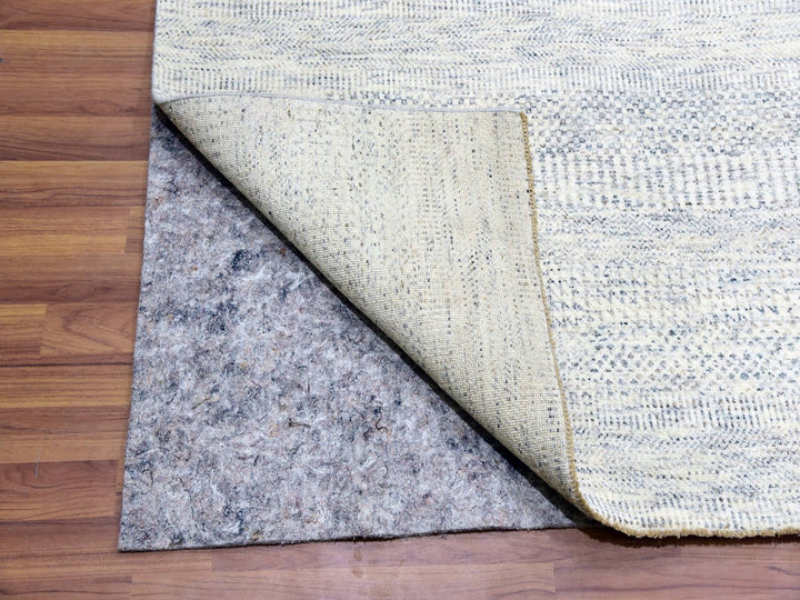 10'1" x 14'0" New Hand Knotted Grey Wool Rectangle Oriental Rug - MOA10279781