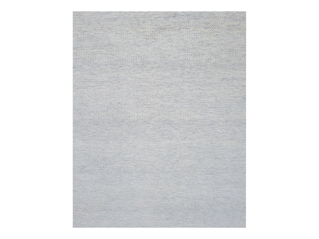 8'0" x 10'1" New Hand Knotted Grey Wool Rectangle Oriental Rug - MOA10279783