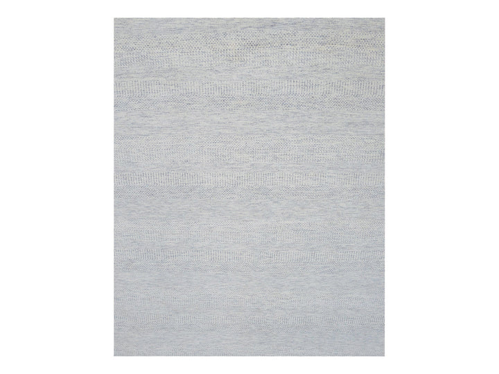8'0" x 10'1" New Hand Knotted Grey Wool Rectangle Oriental Rug - MOA10279783
