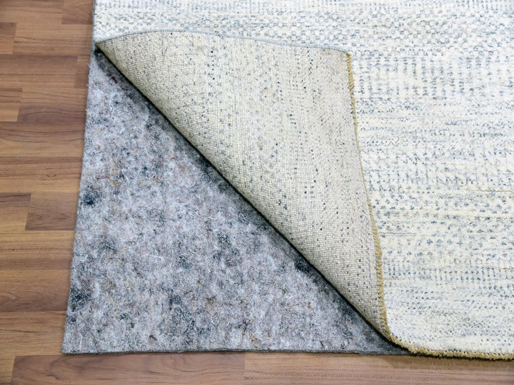 8'0" x 10'1" New Hand Knotted Grey Wool Rectangle Oriental Rug - MOA10279783