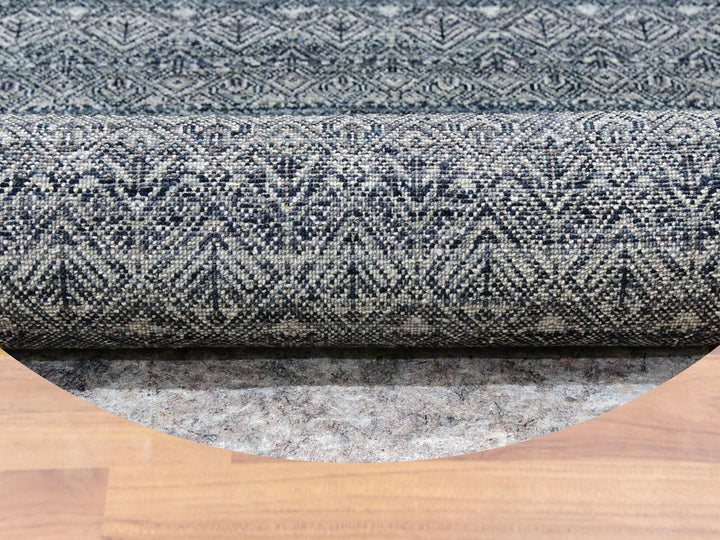9'11" x 10'0" New Hand Knotted Grey Wool Round Oriental Rug - MOA10279785