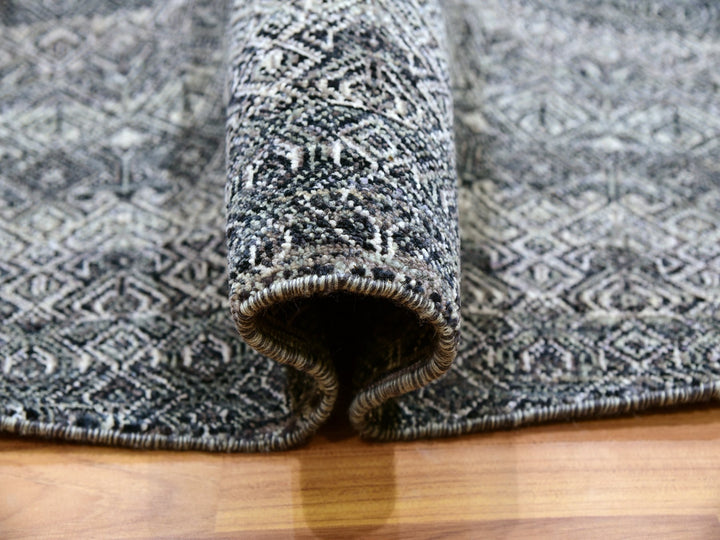 9'11" x 10'0" New Hand Knotted Grey Wool Round Oriental Rug - MOA10279785