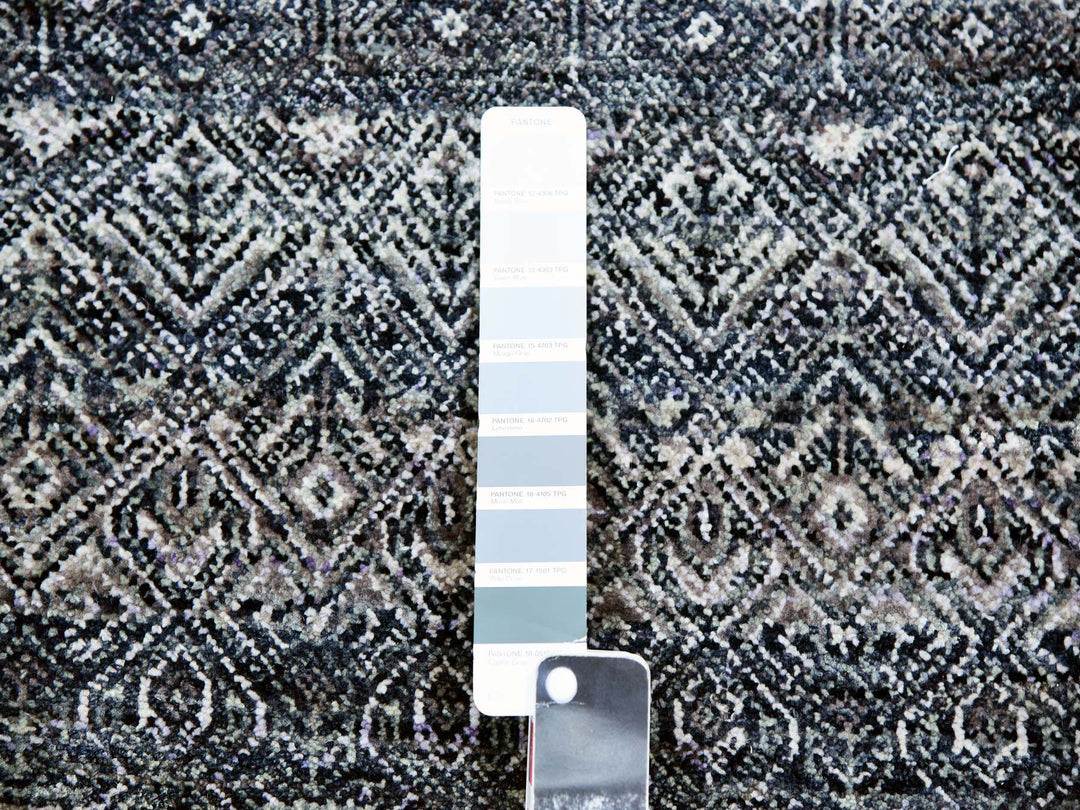 9'11" x 10'0" New Hand Knotted Grey Wool Round Oriental Rug - MOA10279785