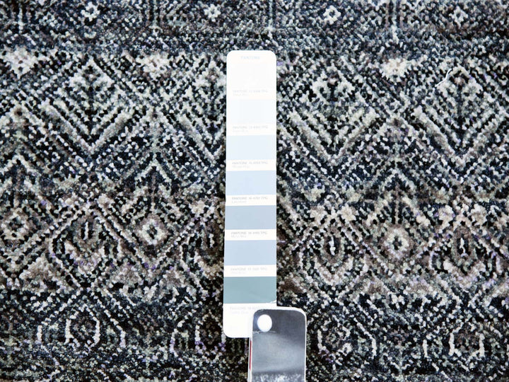 9'11" x 10'0" New Hand Knotted Grey Wool Round Oriental Rug - MOA10279785