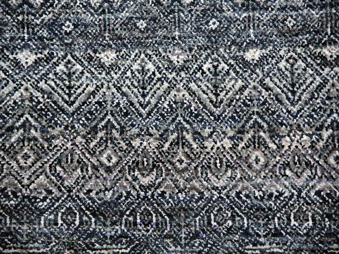 9'11" x 10'0" New Hand Knotted Grey Wool Round Oriental Rug - MOA10279785