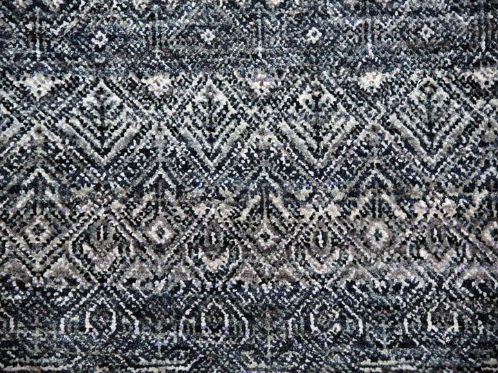 9'11" x 10'0" New Hand Knotted Grey Wool Round Oriental Rug - MOA10279785