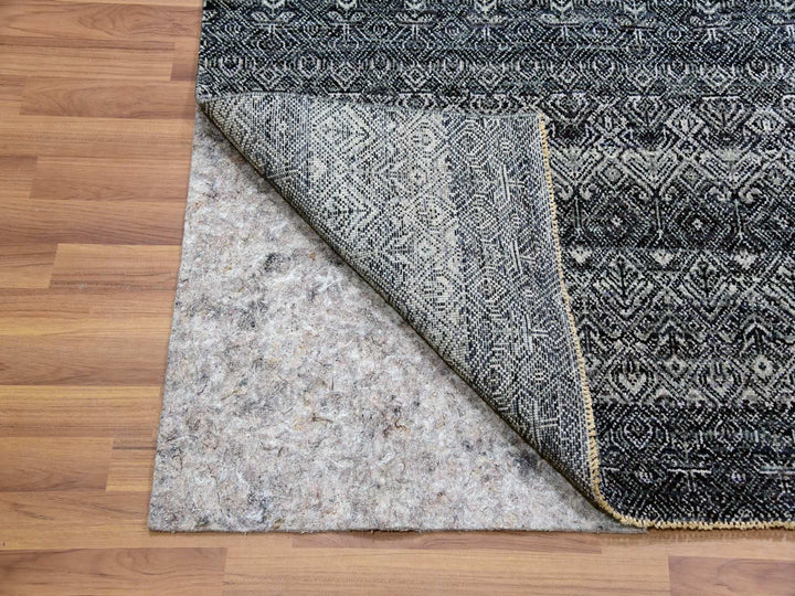 8'0" x 10'1" New Hand Knotted Grey Wool Rectangle Oriental Rug - MOA10279787