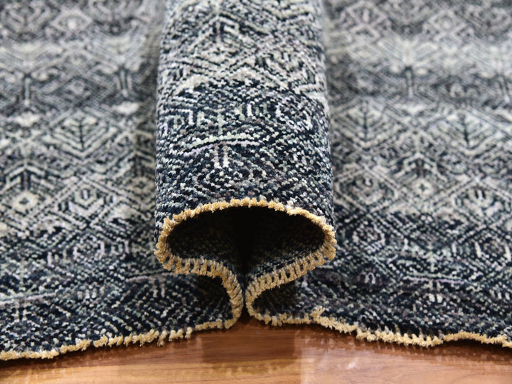 8'0" x 10'1" New Hand Knotted Grey Wool Rectangle Oriental Rug - MOA10279787