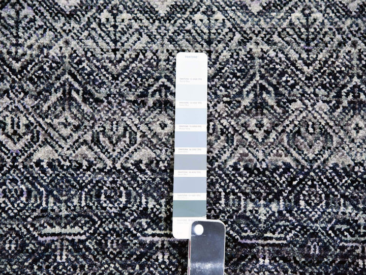 8'0" x 10'1" New Hand Knotted Grey Wool Rectangle Oriental Rug - MOA10279787