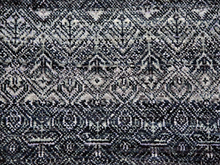 8'0" x 10'1" New Hand Knotted Grey Wool Rectangle Oriental Rug - MOA10279787