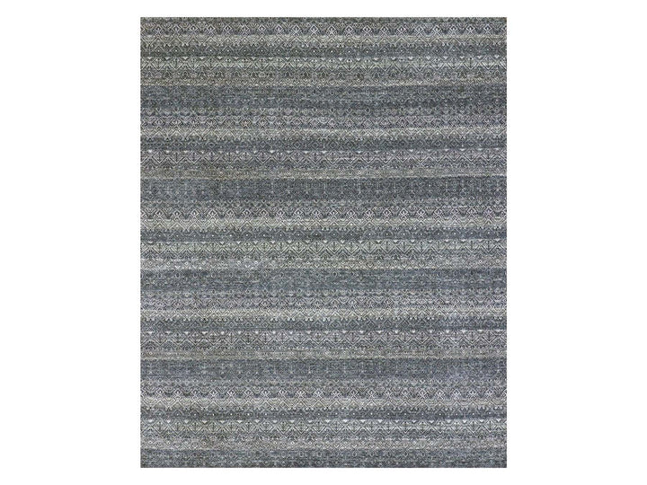 8'0" x 9'11" New Hand Knotted Grey Wool Rectangle Oriental Rug - MOA10279788