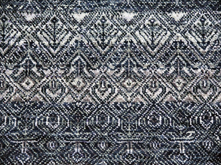 8'0" x 9'11" New Hand Knotted Grey Wool Rectangle Oriental Rug - MOA10279788