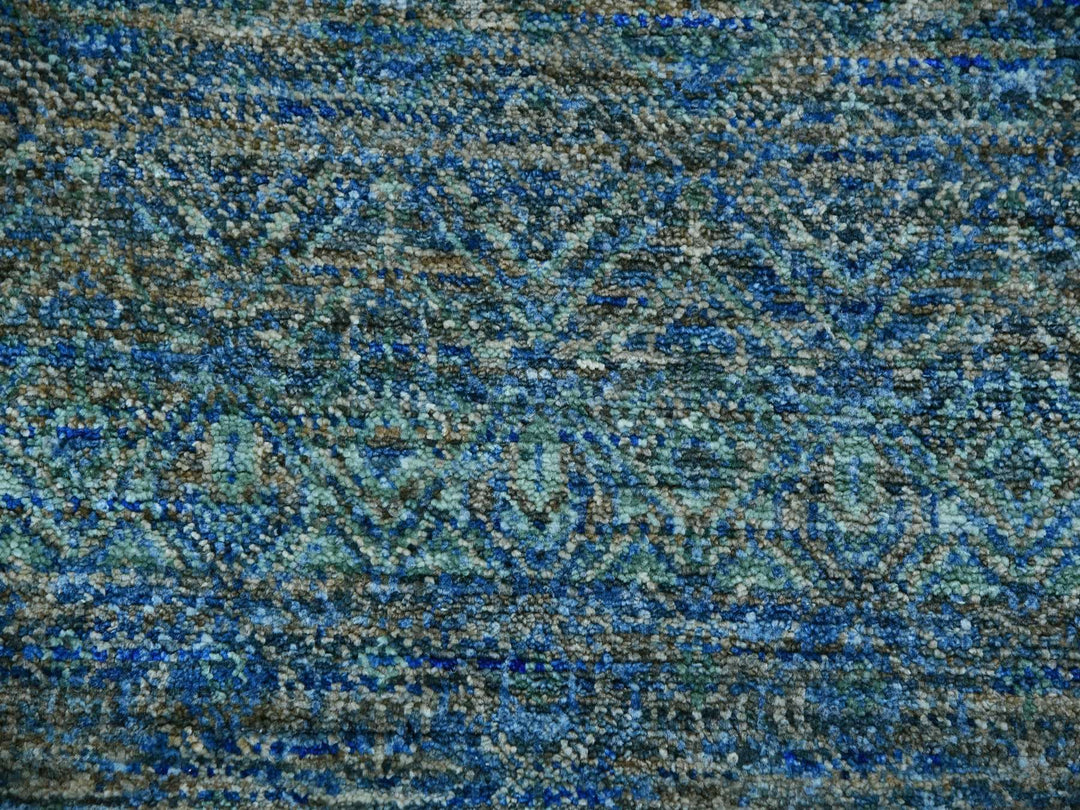 9'11" x 10'0" New Hand Knotted Green Wool Round Oriental Rug - MOA10279790