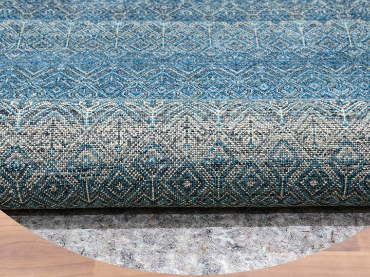 9'11" x 10'0" New Hand Knotted Blue Wool Round Oriental Rug - MOA10279795