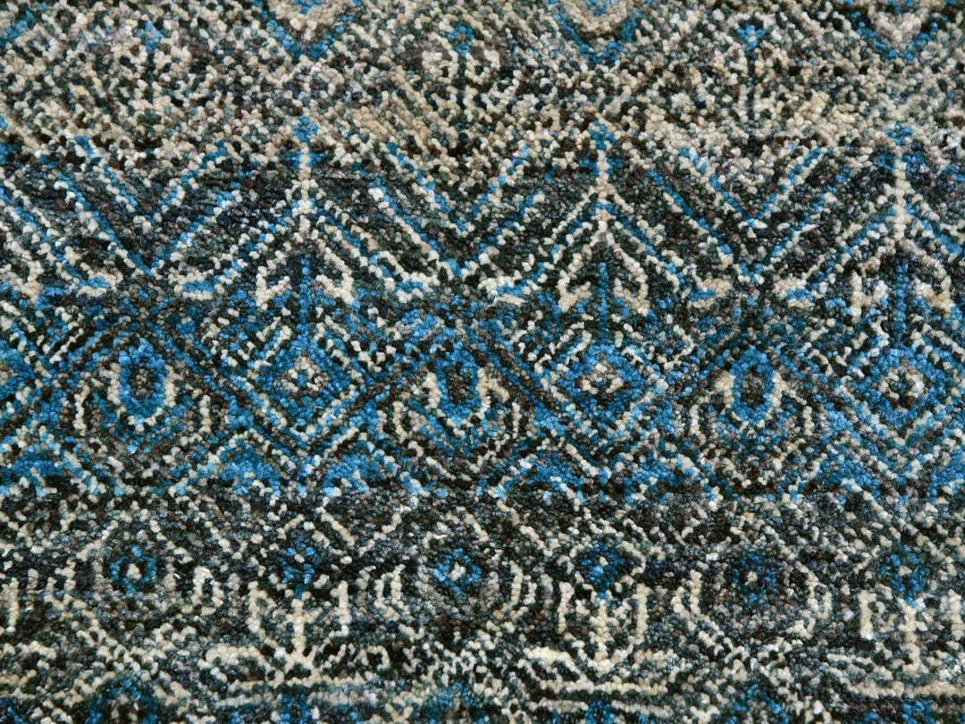 9'11" x 10'0" New Hand Knotted Blue Wool Round Oriental Rug - MOA10279795