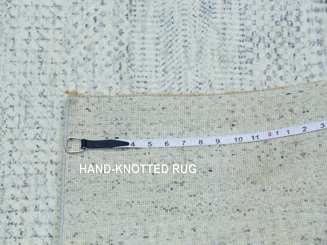 6'0" x 6'0" New Hand Knotted Grey Wool Square Oriental Rug - MOA10279797