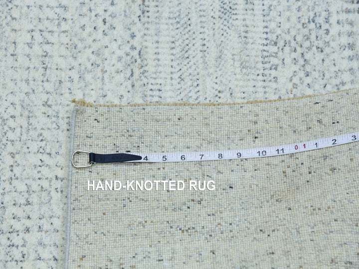 6'0" x 6'0" New Hand Knotted Grey Wool Square Oriental Rug - MOA10279797