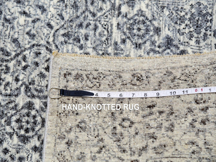 6'0" x 6'0" New Hand Knotted Ivory Wool Square Oriental Rug - MOA10279798