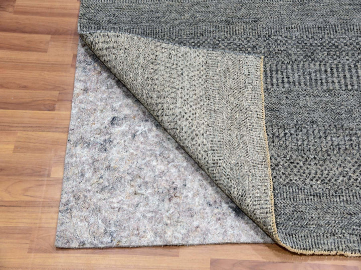 6'1" x 6'6" New Hand Knotted Grey Wool Square Oriental Rug - MOA10279799