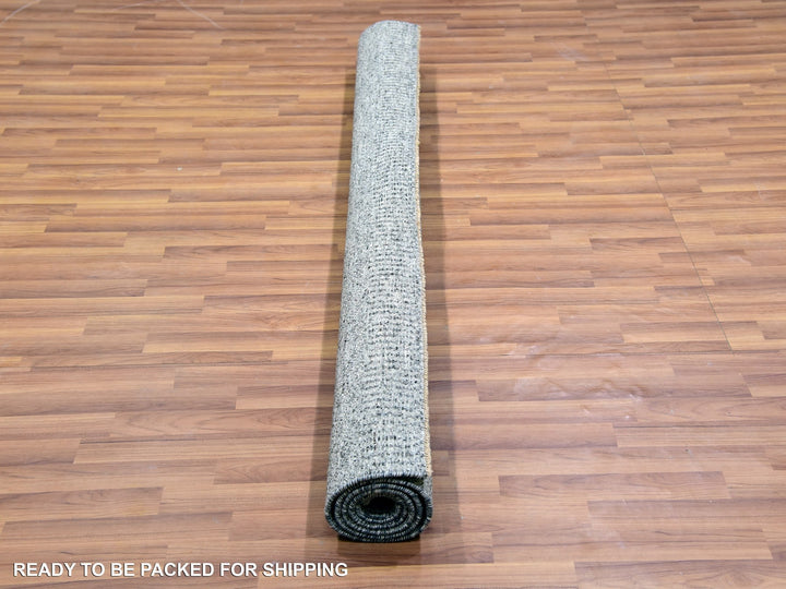 6'1" x 6'6" New Hand Knotted Grey Wool Square Oriental Rug - MOA10279799