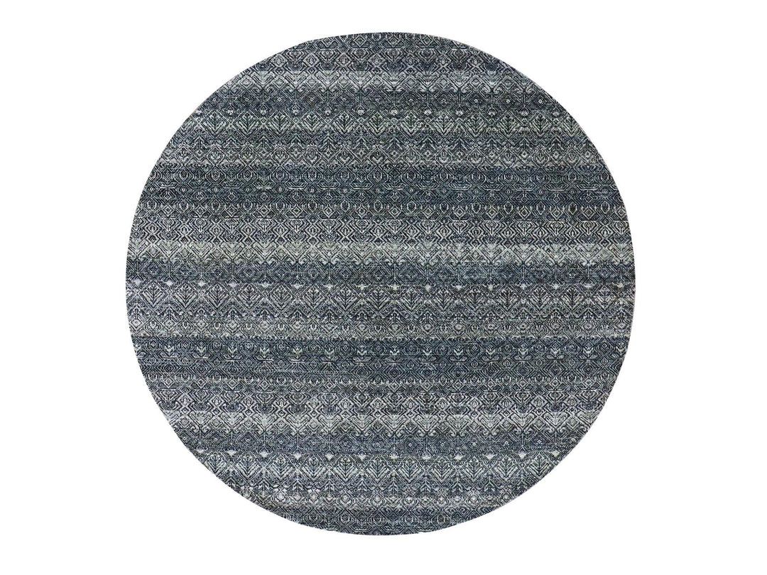 6'0" x 6'1" New Hand Knotted Grey Wool Rectangle Oriental Rug - MOA10279801