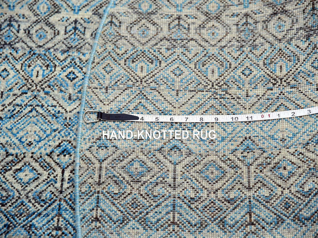 5'11" x 6'0" New Hand Knotted Blue Wool Round Oriental Rug - MOA10279802