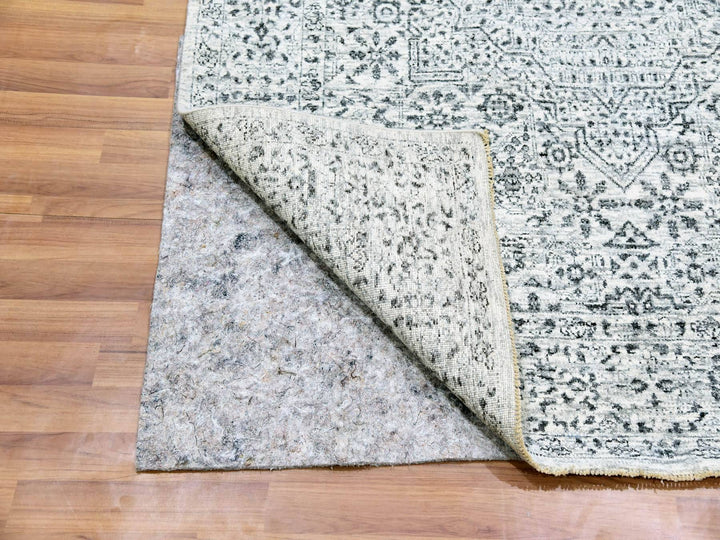 5'0" x 7'1" New Hand Knotted Ivory Wool Rectangle Oriental Rug - MOA10279803