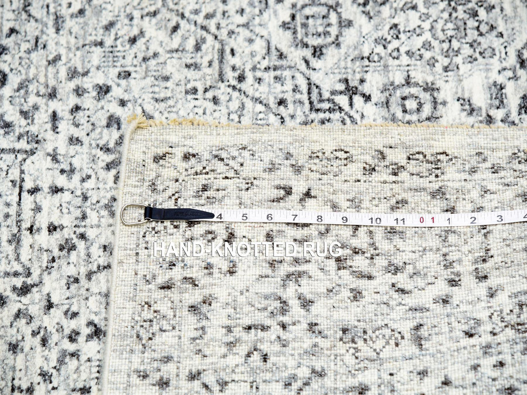 5'0" x 7'1" New Hand Knotted Ivory Wool Rectangle Oriental Rug - MOA10279803