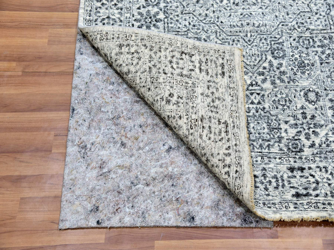 4'1" x 6'2" New Hand Knotted Ivory Wool Rectangle Oriental Rug - MOA10279806