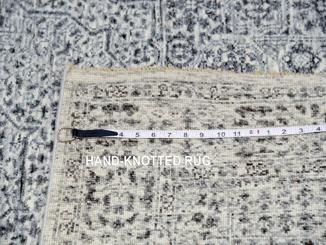 4'1" x 6'2" New Hand Knotted Ivory Wool Rectangle Oriental Rug - MOA10279806