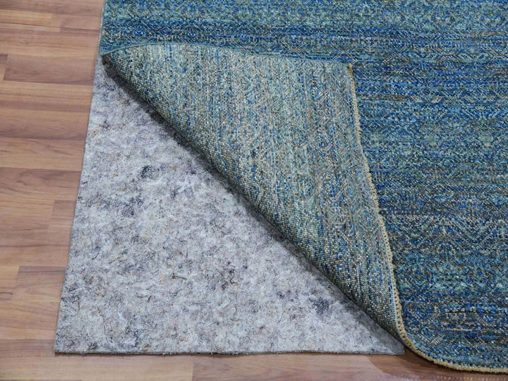 4'1" x 5'11" New Hand Knotted Green Wool Rectangle Oriental Rug - MOA10279807