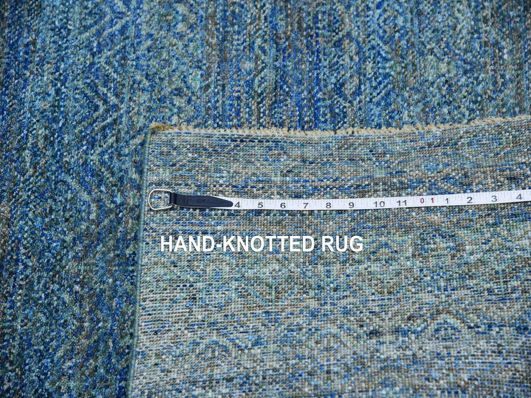 4'1" x 5'11" New Hand Knotted Green Wool Rectangle Oriental Rug - MOA10279807