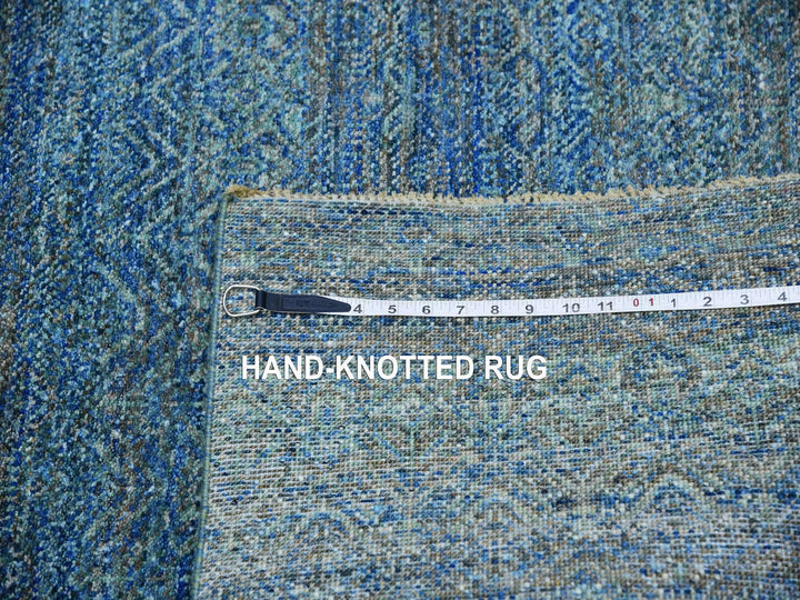 4'1" x 5'11" New Hand Knotted Green Wool Rectangle Oriental Rug - MOA10279807