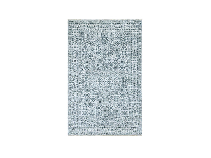 2'11" x 5'3" New Hand Knotted Ivory Wool Rectangle Oriental Rug - MOA10279810