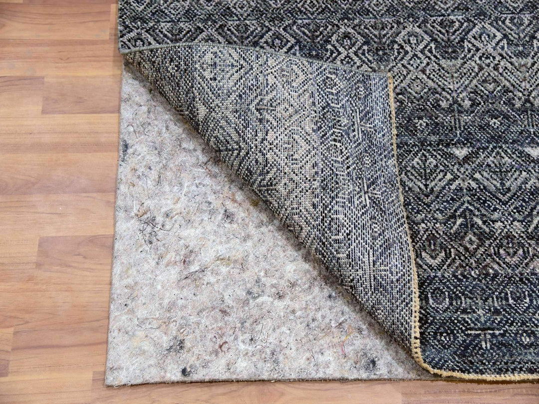 2'6" x 12'2" New Hand Knotted Grey Wool Runner Oriental Rug - MOA10279811