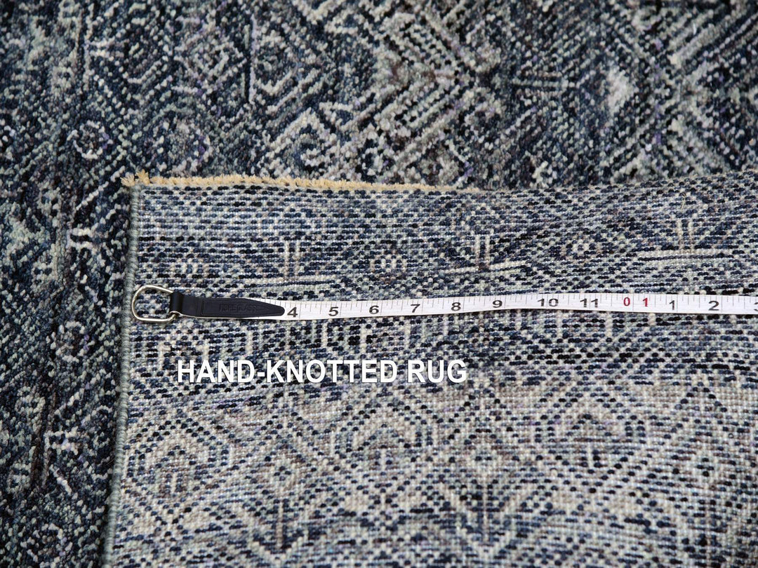 2'6" x 12'2" New Hand Knotted Grey Wool Runner Oriental Rug - MOA10279811