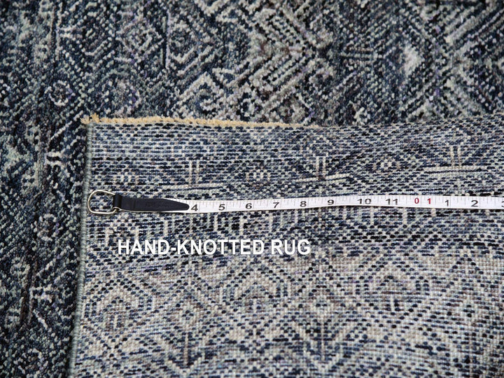 2'6" x 12'2" New Hand Knotted Grey Wool Runner Oriental Rug - MOA10279811