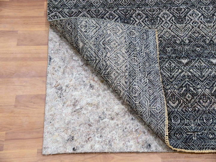 2'6" x 12'2" New Hand Knotted Grey Wool Runner Oriental Rug - MOA10279812