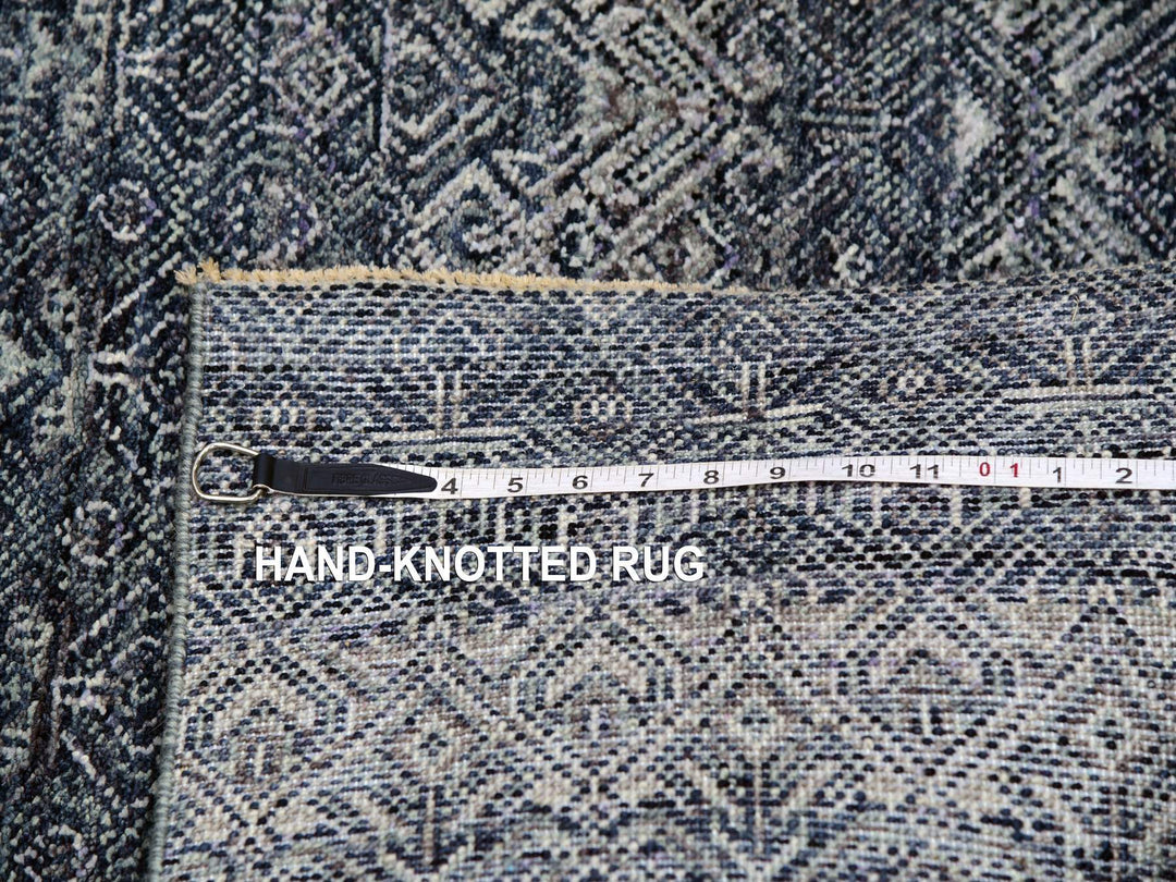 2'6" x 12'2" New Hand Knotted Grey Wool Runner Oriental Rug - MOA10279812