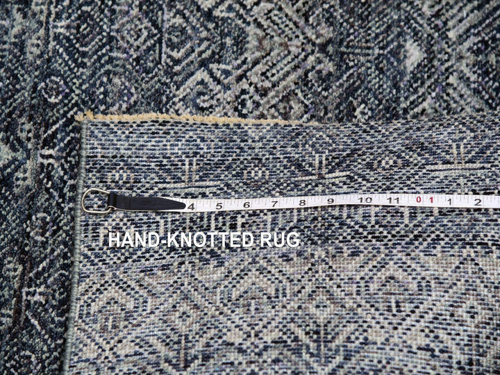 2'6" x 12'2" New Hand Knotted Grey Wool Runner Oriental Rug - MOA10279812
