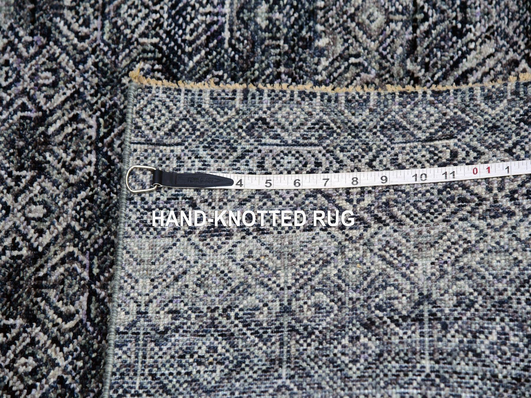 2'7" x 10'1" New Hand Knotted Grey Wool Runner Oriental Rug - MOA10279813