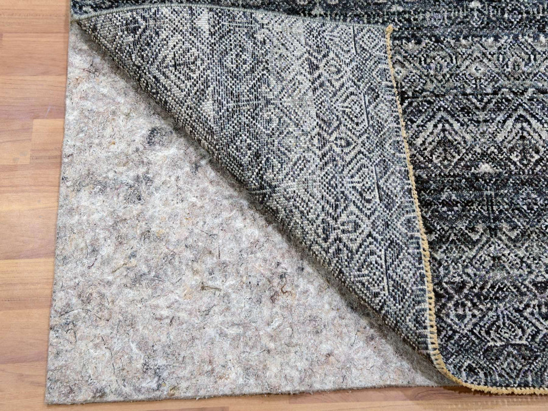 2'8" x 10'0" New Hand Knotted Grey Wool Runner Oriental Rug - MOA10279814
